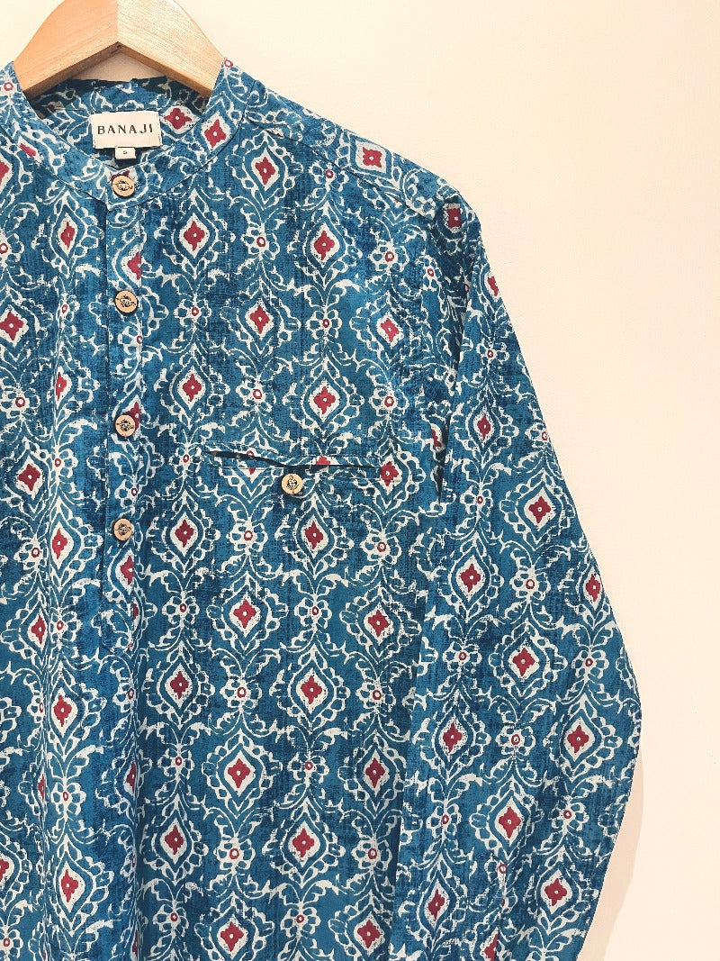 COTTON PRINTED FULL SLEEVE KURTA