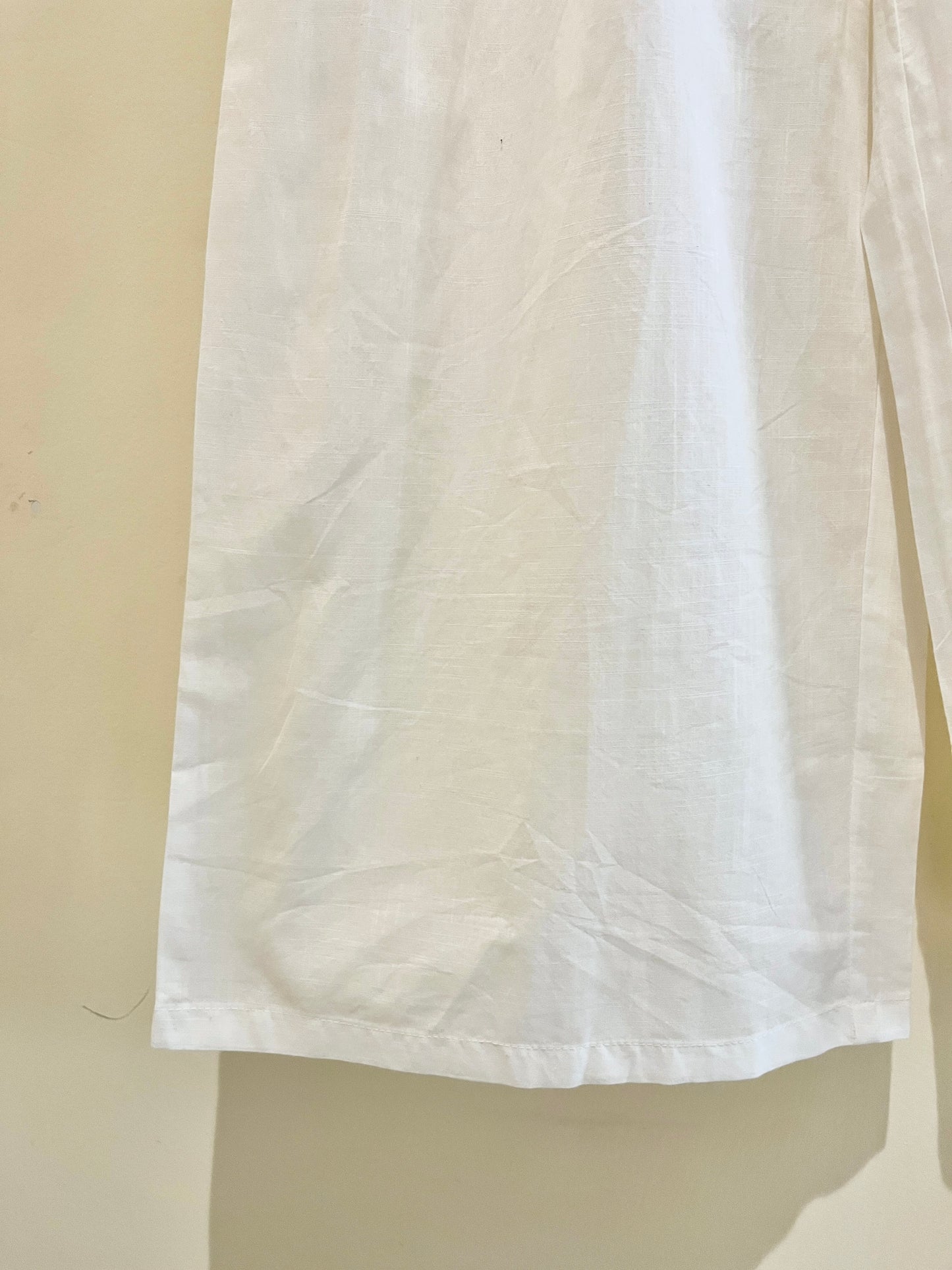 White Wide Leg Cotton Pants