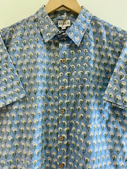 Cotton Block Printed Half Sleeve Shirt
