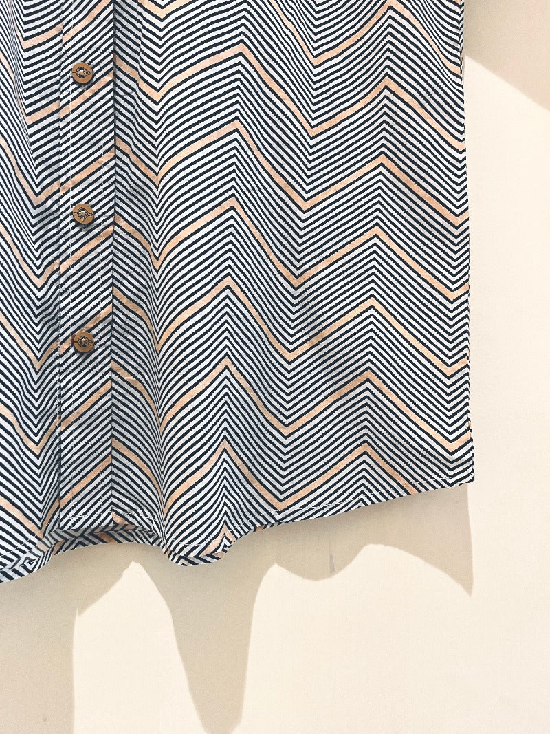 COTTON BLOCK PRINTED HALF SLEEVE SHIRT