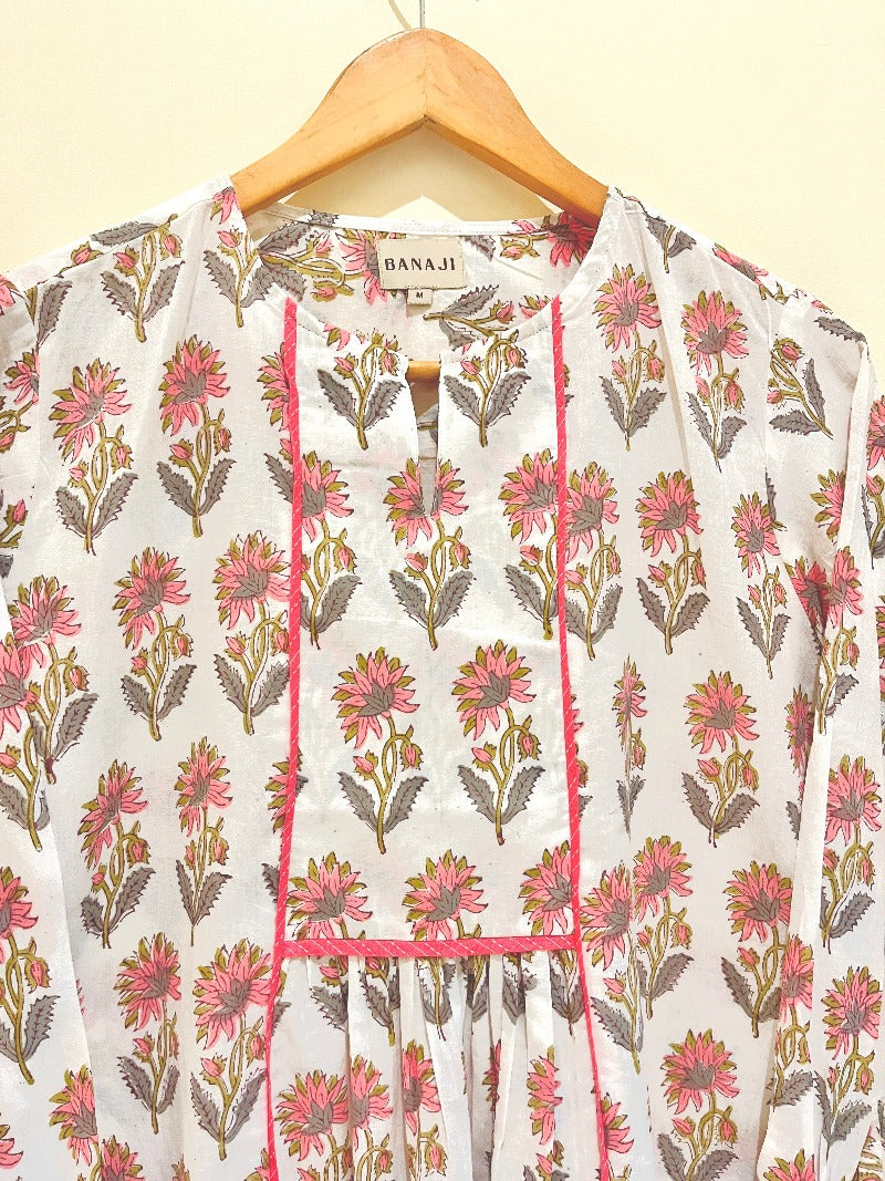 Block Printed Cotton Short Top