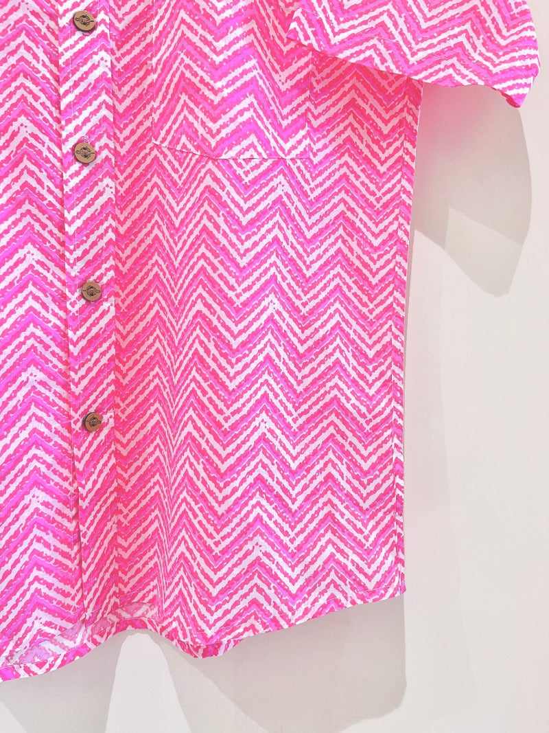 COTTON BLOCK PRINTED HALF SLEEVE SHIRT