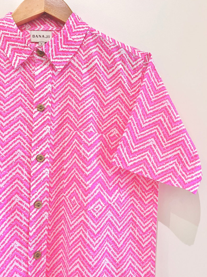 COTTON BLOCK PRINTED HALF SLEEVE SHIRT