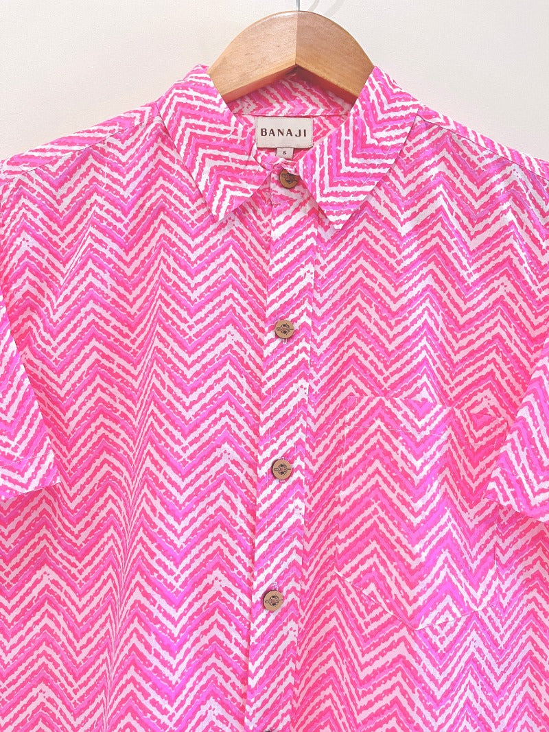 COTTON BLOCK PRINTED HALF SLEEVE SHIRT