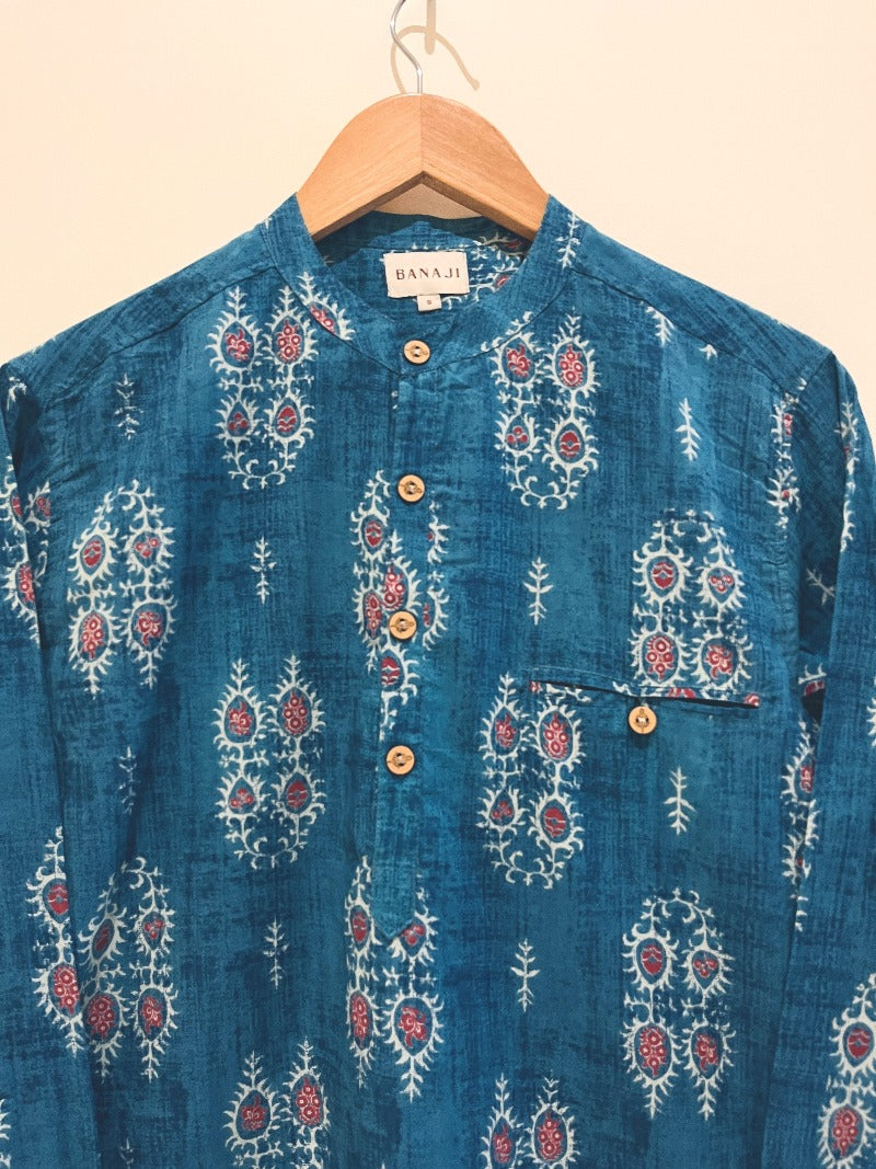COTTON PRINTED FULL SLEEVE KURTA