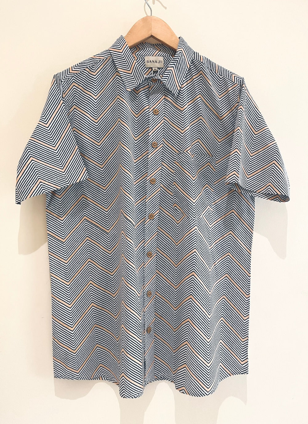 COTTON BLOCK PRINTED HALF SLEEVE SHIRT