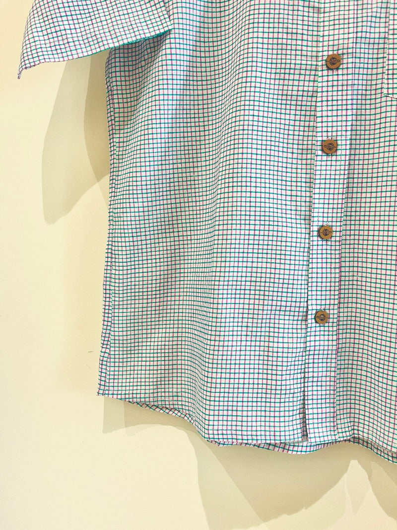 COTTON BLOCK PRINTED HALF SLEEVE SHIRT