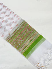 White Printed Kota Doriya Dupatta