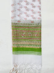 White Printed Kota Doriya Dupatta