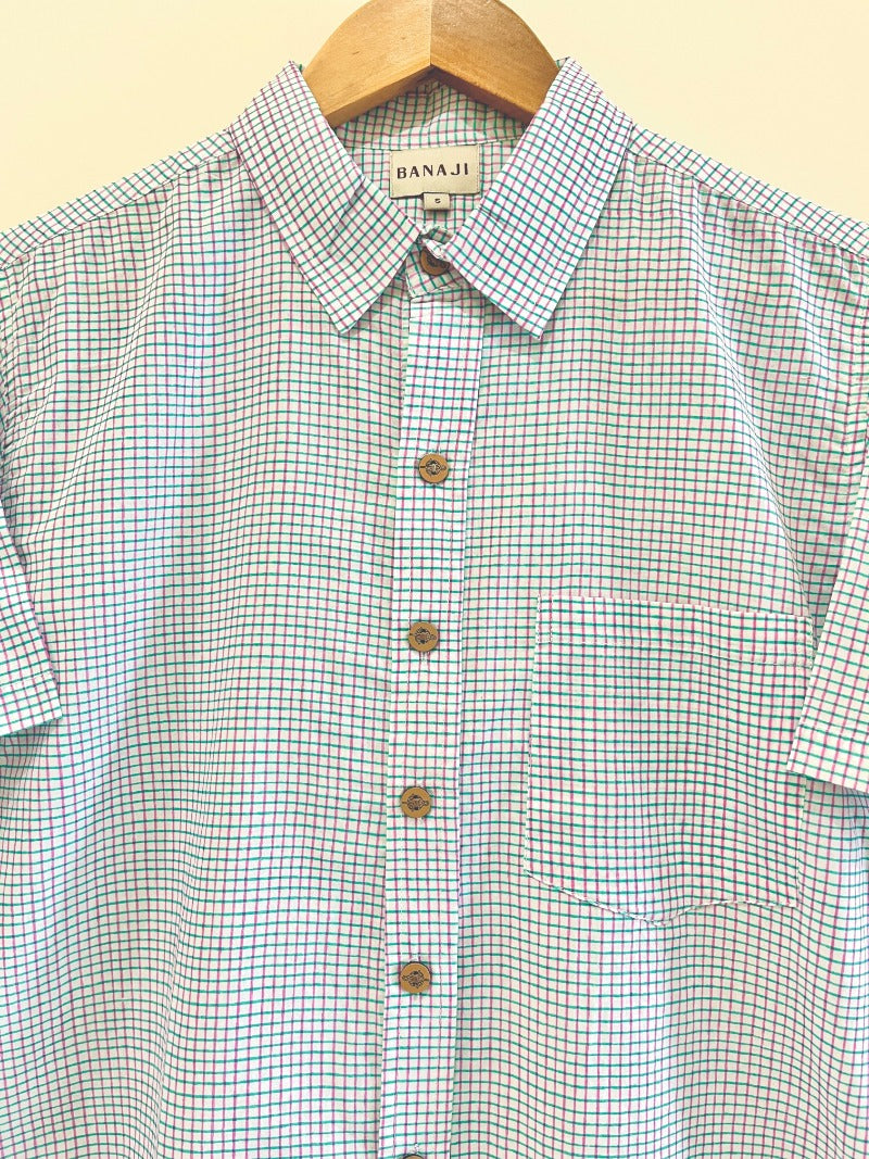 COTTON BLOCK PRINTED HALF SLEEVE SHIRT