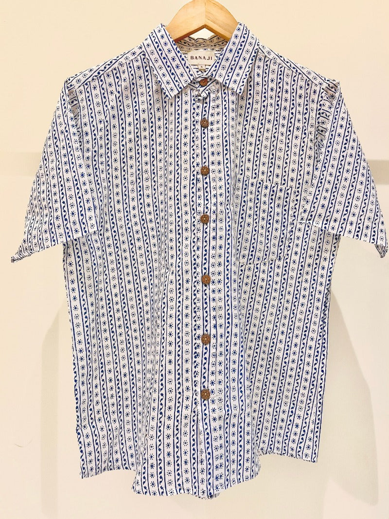 COTTON BLOCK PRINTED HALF SLEEVE SHIRT