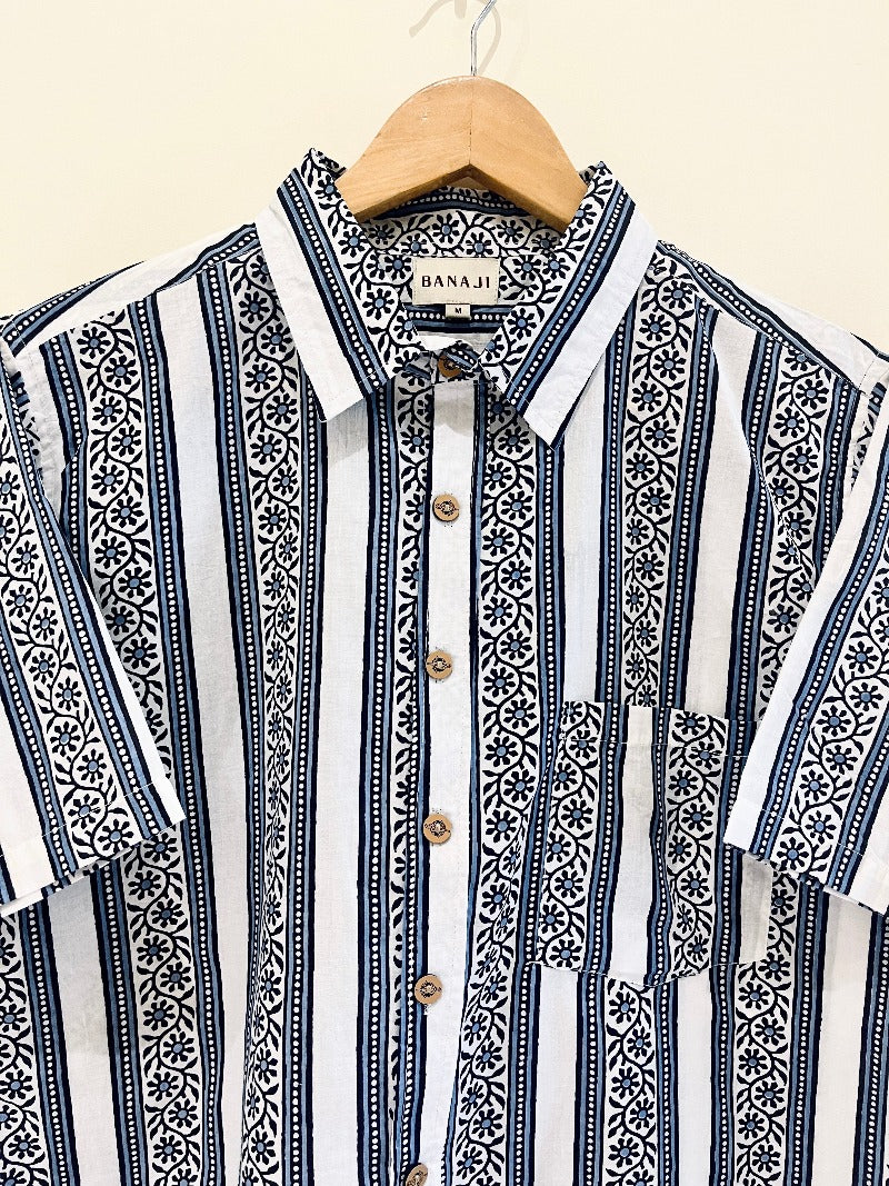 COTTON BLOCK PRINTED HALF SLEEVE SHIRT