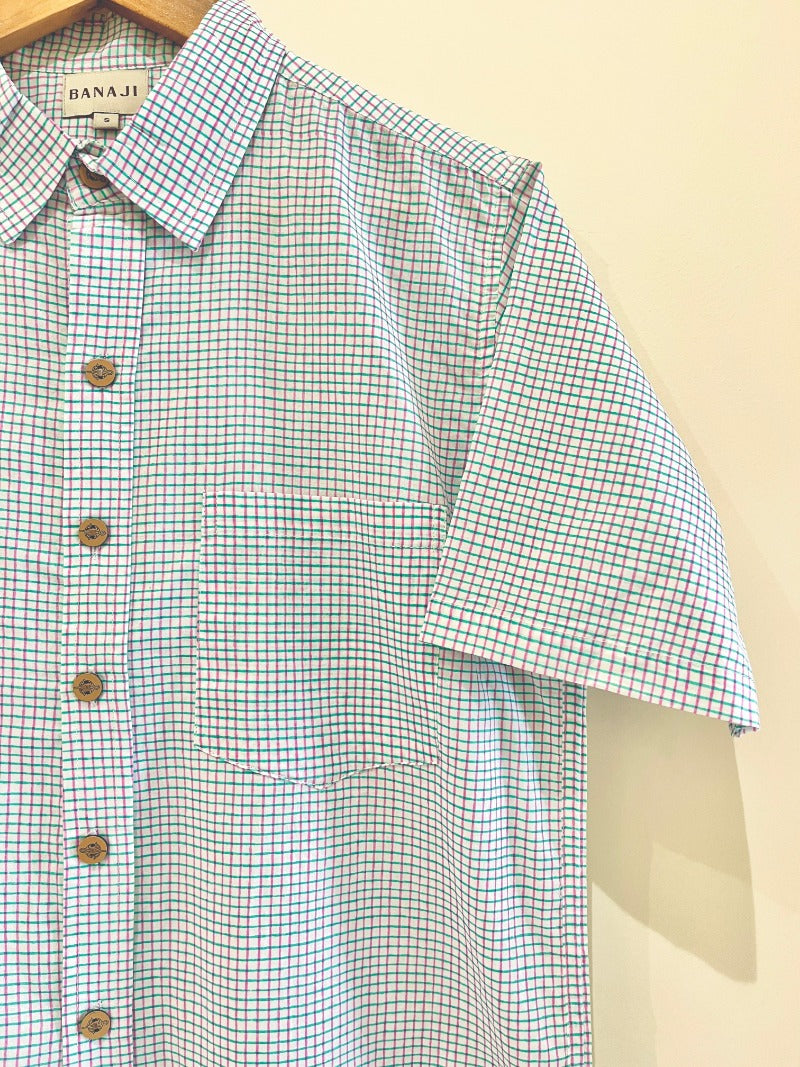 COTTON BLOCK PRINTED HALF SLEEVE SHIRT