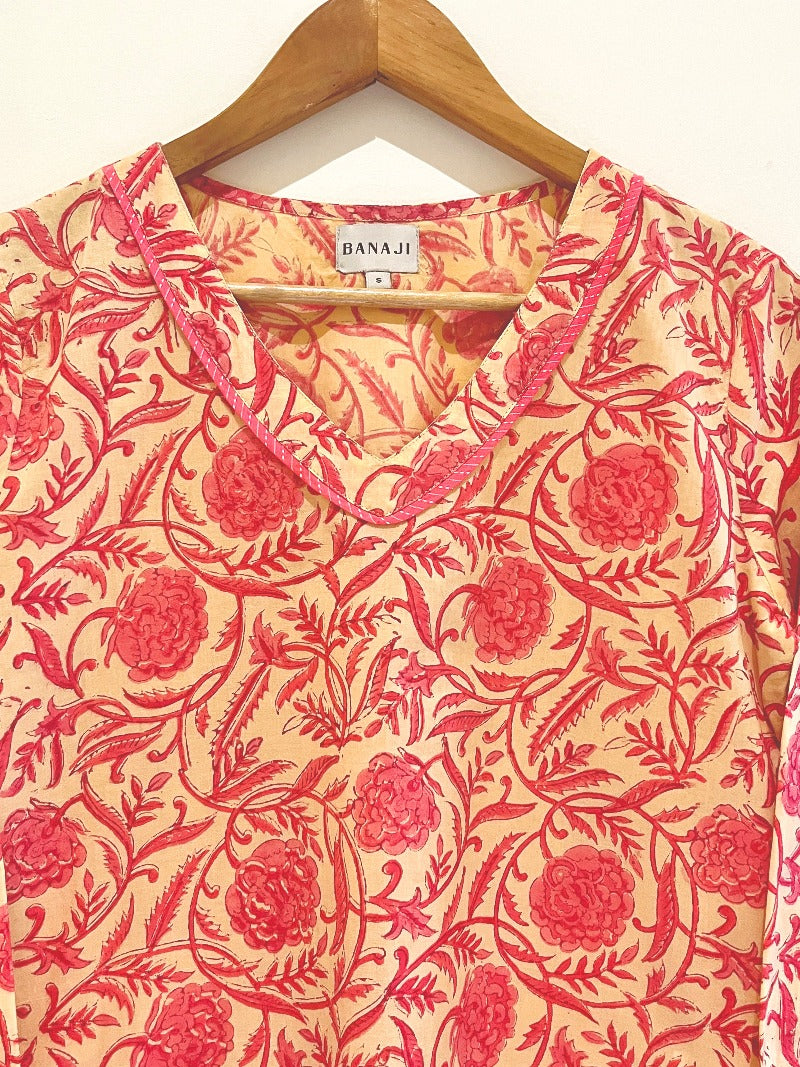 Block Printed Short Kurti