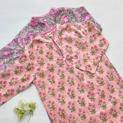 Pink Printed Girls Kurta with Pant (0-8 Yrs)