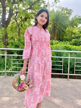 Peachy Pink Printed Dress