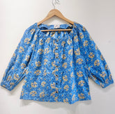 Sapphire Meadow Peasant Top