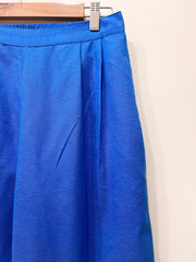Azure Blue Wide Leg Cotton Pants