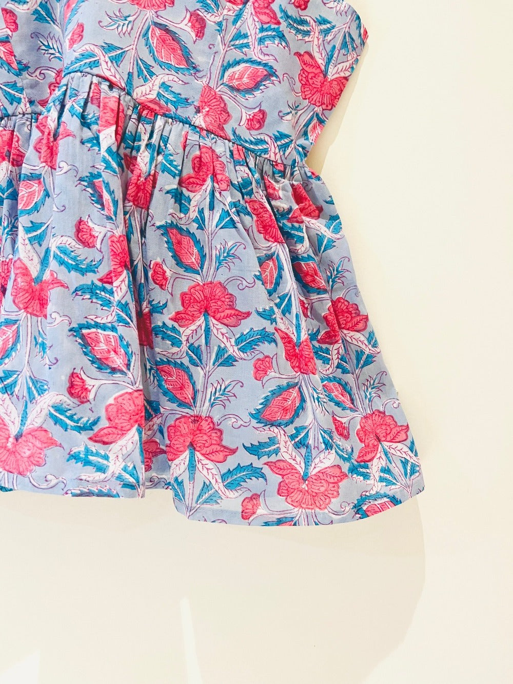 Red Garden Block Printed Cotton Cami Top