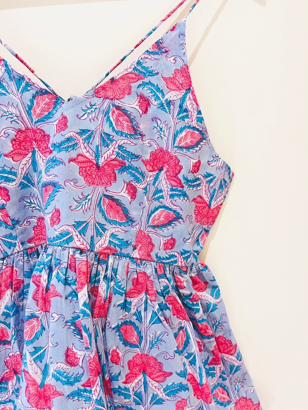 Red Garden Block Printed Cotton Cami Top
