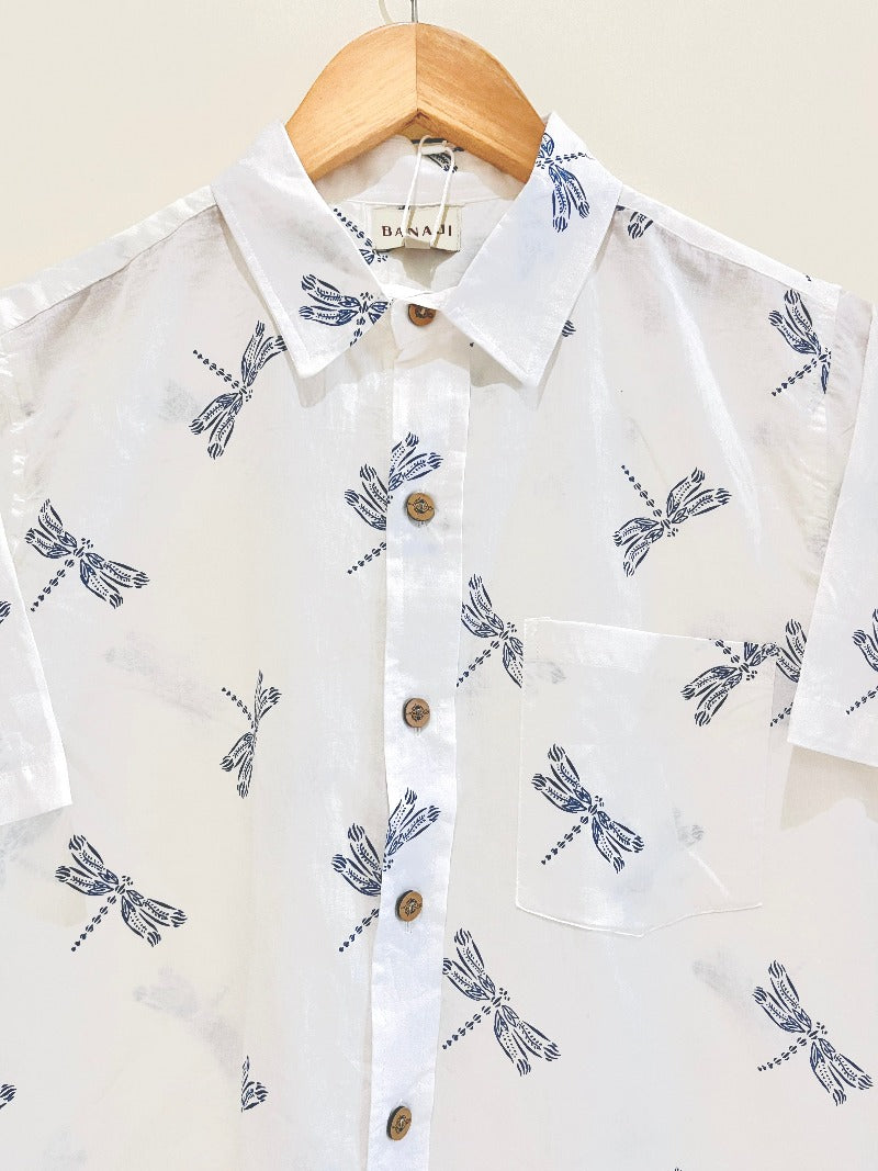 COTTON BLOCK PRINTED HALF SLEEVE SHIRT