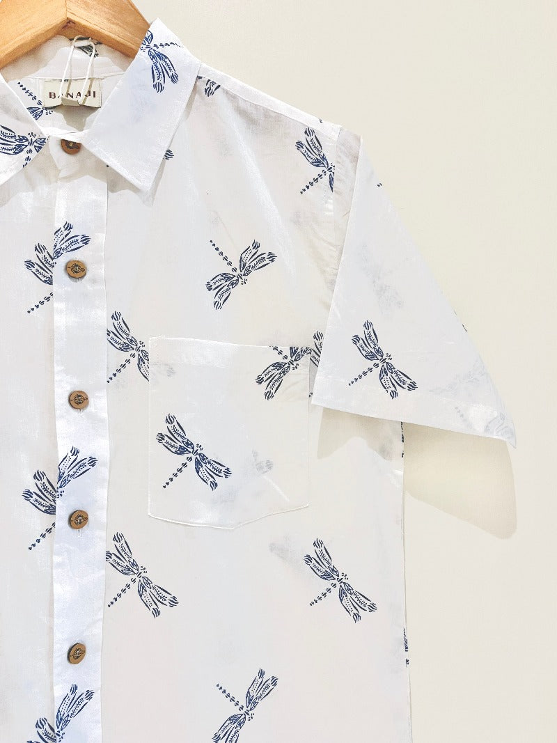 COTTON BLOCK PRINTED HALF SLEEVE SHIRT