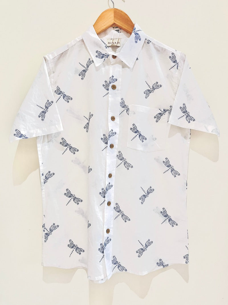 COTTON BLOCK PRINTED HALF SLEEVE SHIRT