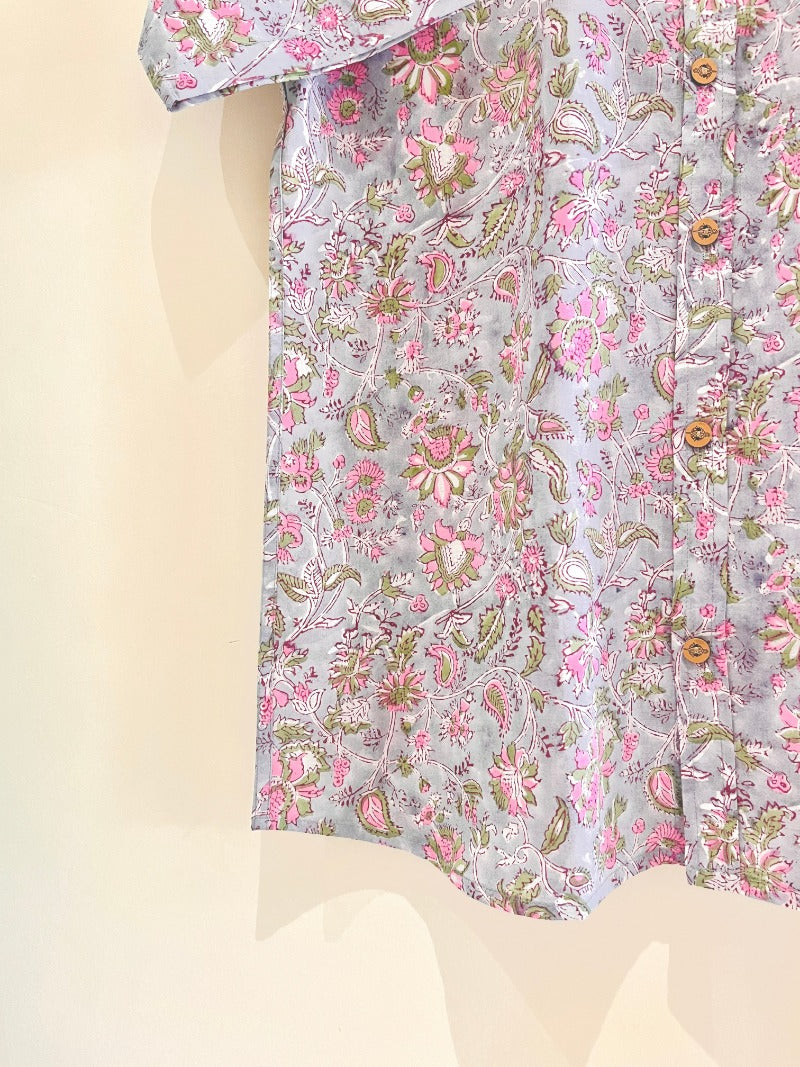 COTTON BLOCK PRINTED HALF SLEEVE SHIRT