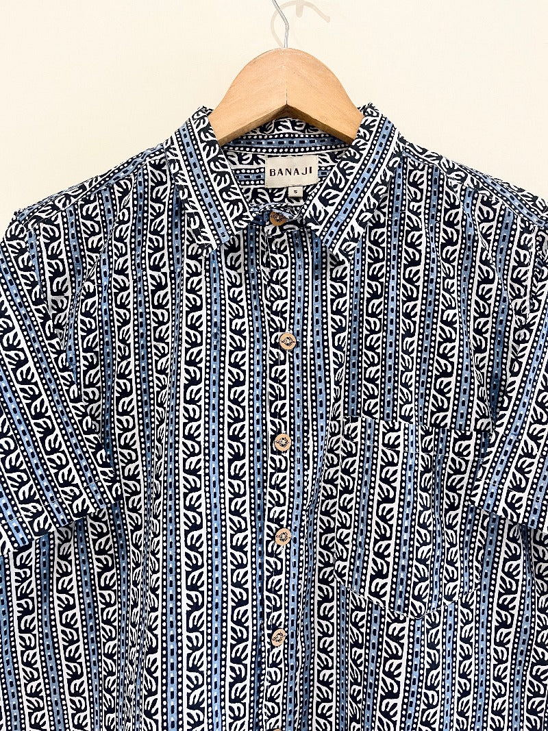 COTTON BLOCK PRINTED HALF SLEEVE SHIRT