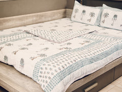 Life Of Palm Bed Sheet with Pillow Covers