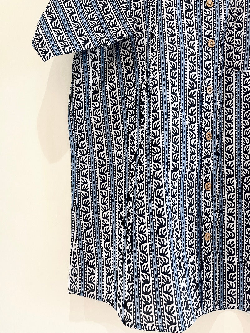 COTTON BLOCK PRINTED HALF SLEEVE SHIRT