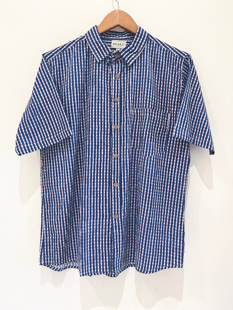 COTTON BLOCK PRINTED HALF SLEEVE SHIRT