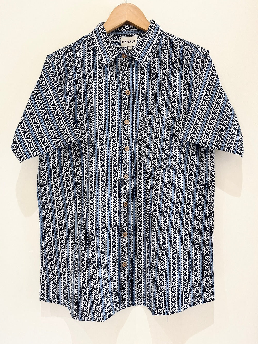 COTTON BLOCK PRINTED HALF SLEEVE SHIRT
