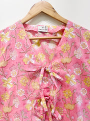 Blush Meadow Floral Short Top