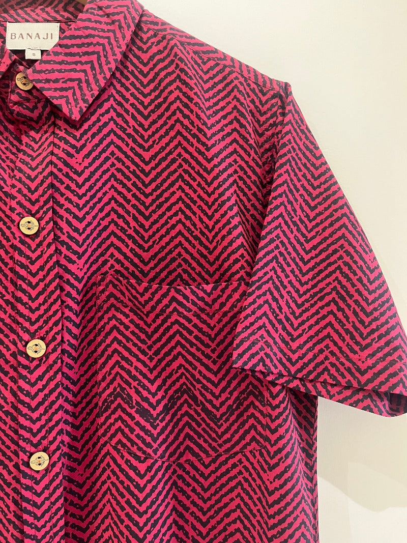 COTTON BLOCK PRINTED HALF SLEEVE SHIRT