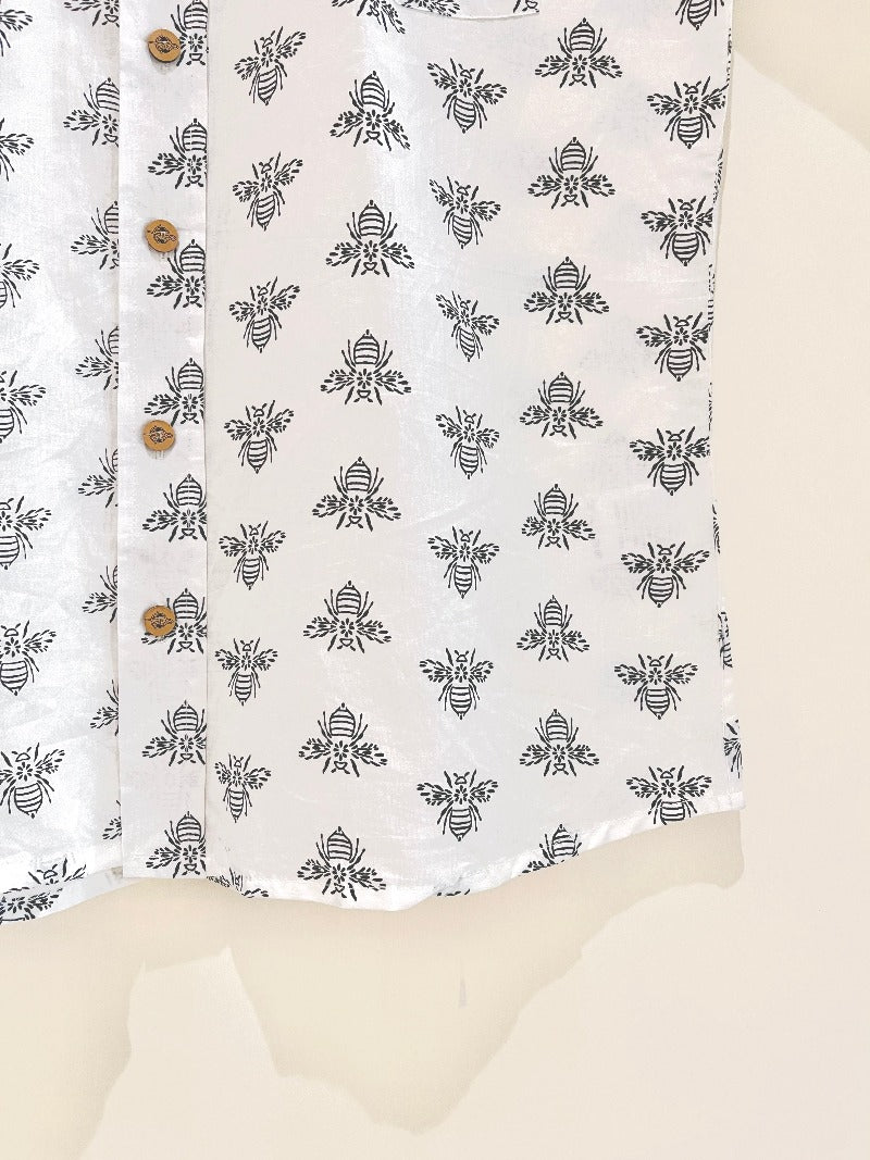 COTTON BLOCK PRINTED HALF SLEEVE SHIRT
