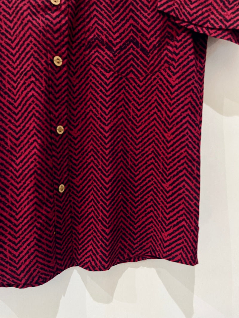 COTTON BLOCK PRINTED HALF SLEEVE SHIRT