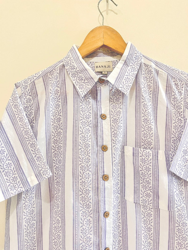 COTTON BLOCK PRINTED HALF SLEEVE SHIRT
