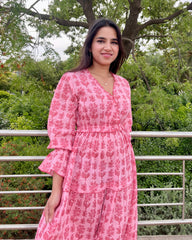 Shades of Pink Tiered Dress