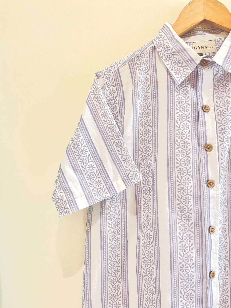 COTTON BLOCK PRINTED HALF SLEEVE SHIRT