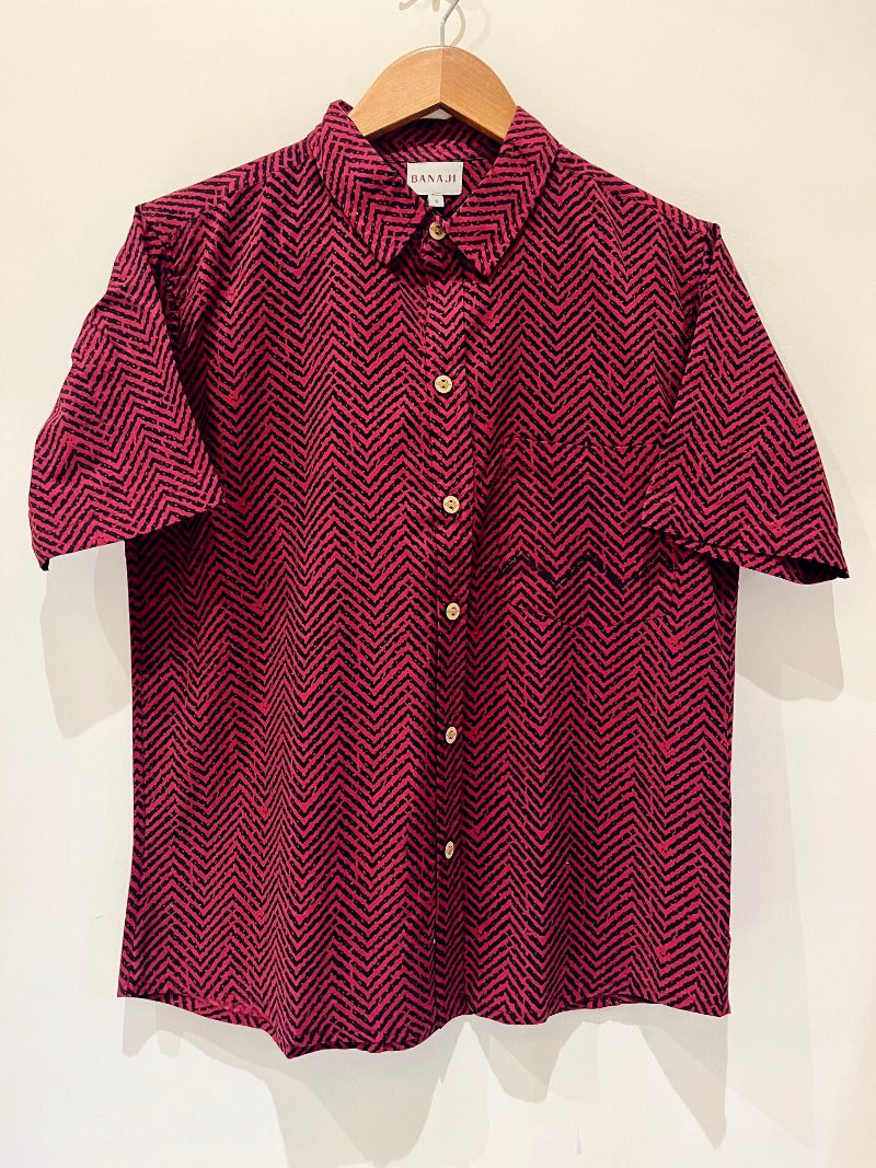 COTTON BLOCK PRINTED HALF SLEEVE SHIRT