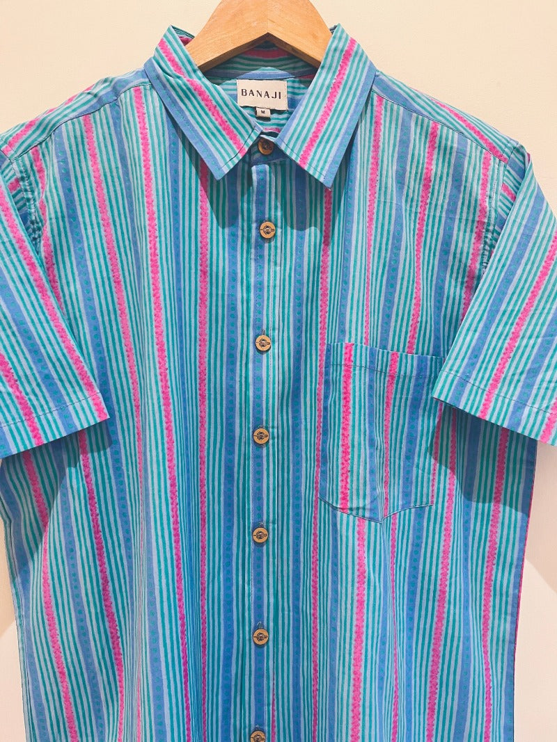 COTTON BLOCK PRINTED HALF SLEEVE SHIRT