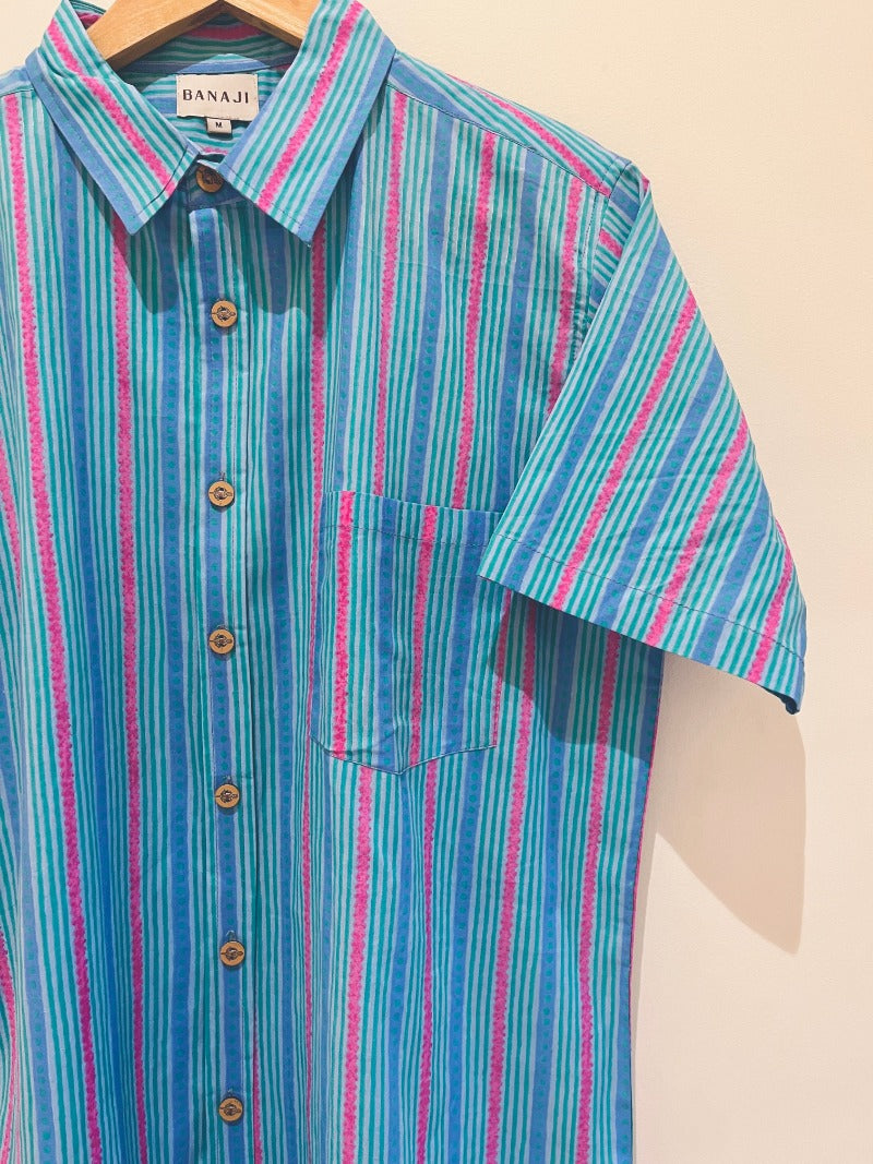 COTTON BLOCK PRINTED HALF SLEEVE SHIRT