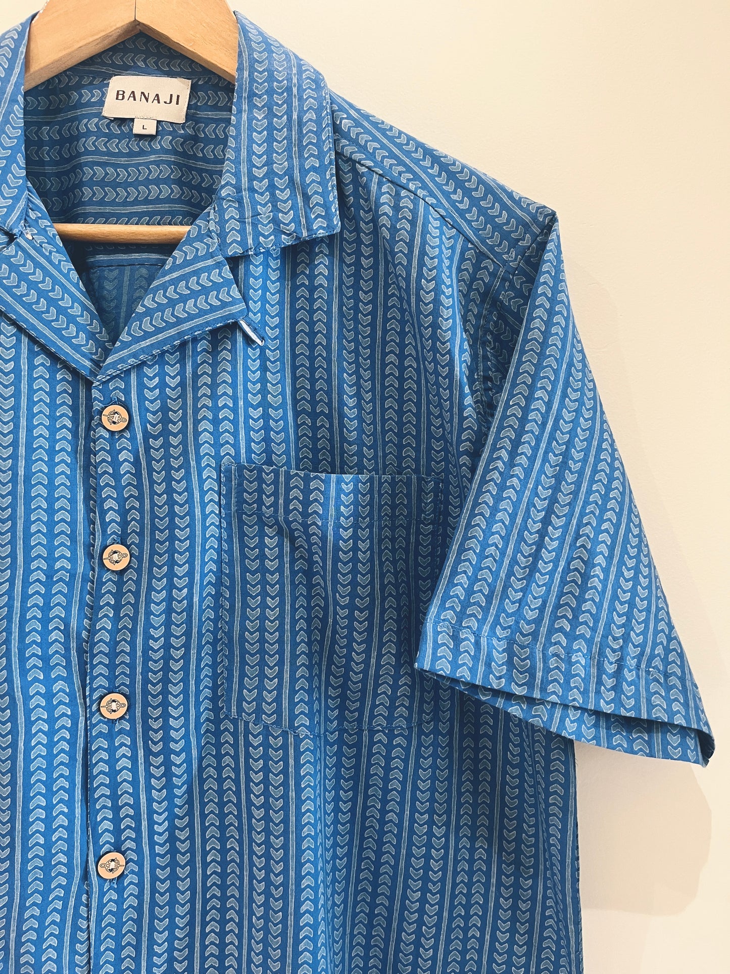 COTTON BLOCK PRINTED SLIM FIT SHIRT