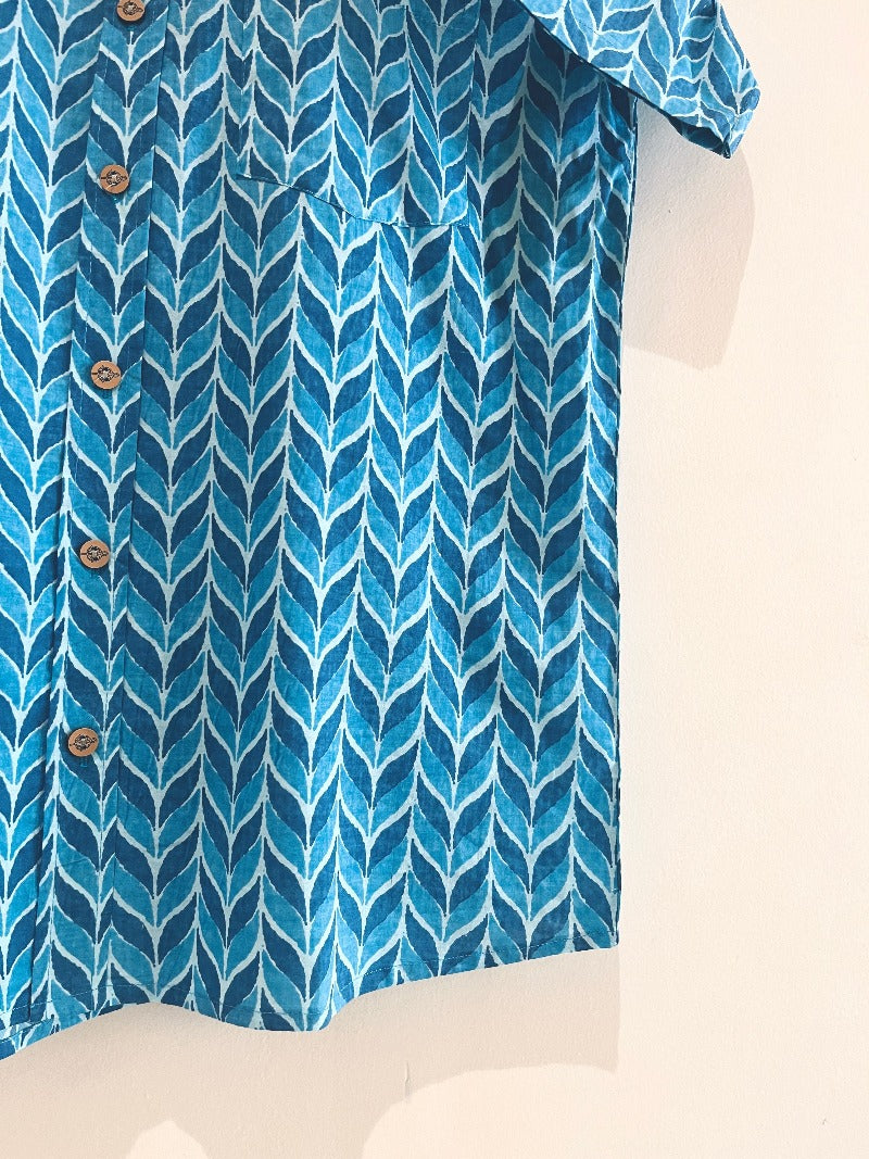 COTTON BLOCK PRINTED HALF SLEEVE SHIRT