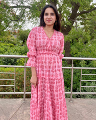 Shades of Pink Tiered Dress