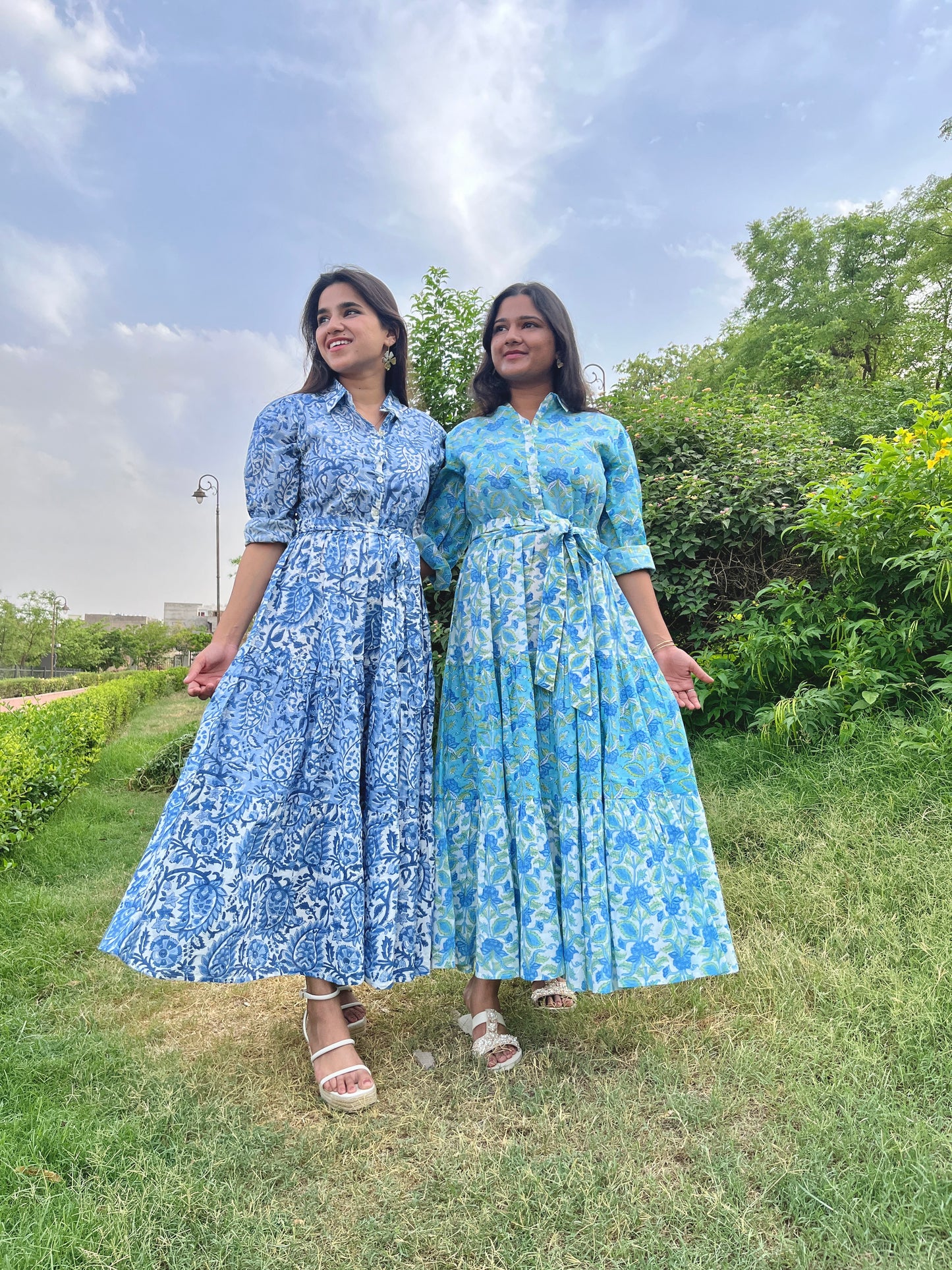 Turquoise Breeze Block Printed Dress
