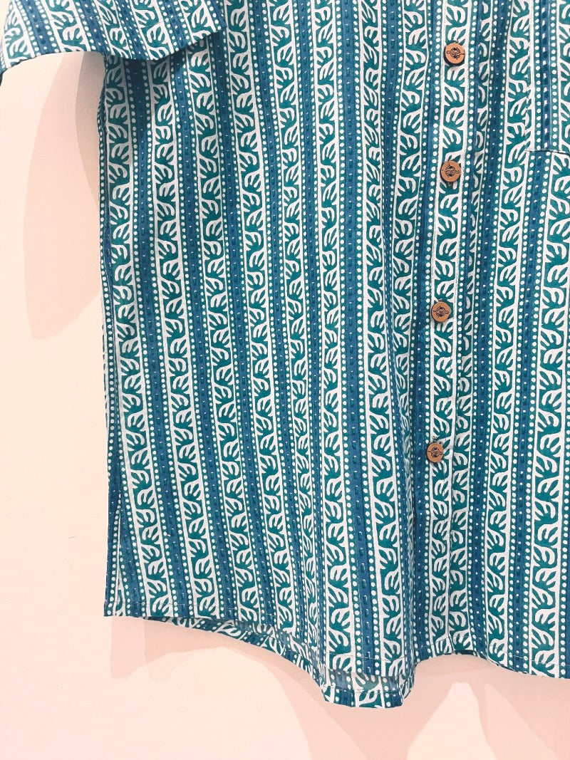 COTTON BLOCK PRINTED HALF SLEEVE SHIRT - PRE ORDER