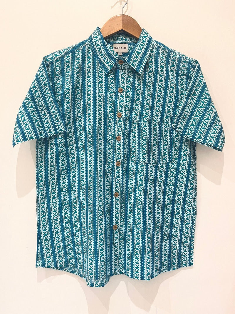 COTTON BLOCK PRINTED HALF SLEEVE SHIRT - PRE ORDER