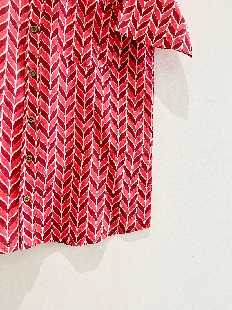 COTTON BLOCK PRINTED HALF SLEEVE SHIRT